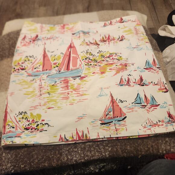 Talbots 16P Sailboats Cotton Pencil Skirt - Picture 1 of 5